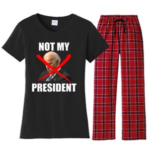 Not My President Trump Anti Biden Women's Flannel Pajama Set