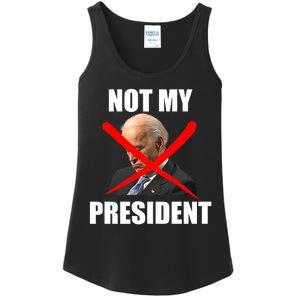 Not My President Trump Anti Biden Ladies Essential Tank