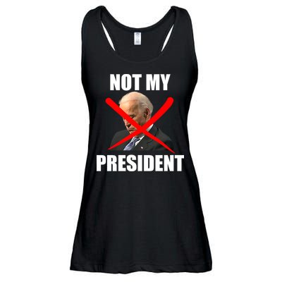 Not My President Trump Anti Biden Ladies Essential Flowy Tank