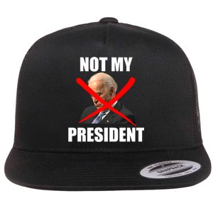 Not My President Trump Anti Biden Flat Bill Trucker Hat