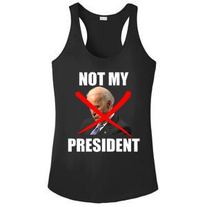 Not My President Trump Anti Biden Ladies PosiCharge Competitor Racerback Tank