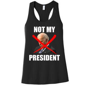 Not My President Trump Anti Biden Women's Racerback Tank