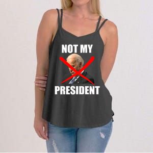 Not My President Trump Anti Biden Women's Strappy Tank