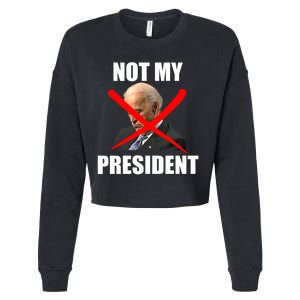 Not My President Trump Anti Biden Cropped Pullover Crew