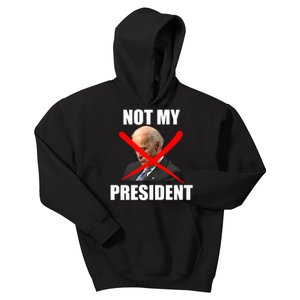 Not My President Trump Anti Biden Kids Hoodie