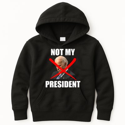 Not My President Trump Anti Biden Kids Hoodie