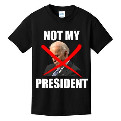 Not My President Trump Anti Biden Kids T-Shirt