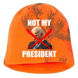 Not My President Trump Anti Biden Kati - Camo Knit Beanie