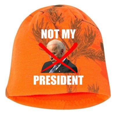 Not My President Trump Anti Biden Kati - Camo Knit Beanie