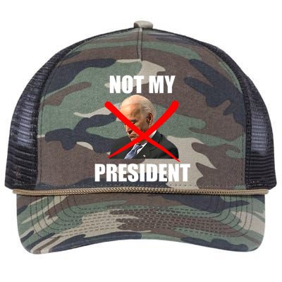 Not My President Trump Anti Biden Retro Rope Trucker Hat Cap