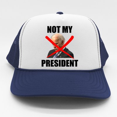 Not My President Trump Anti Biden Trucker Hat