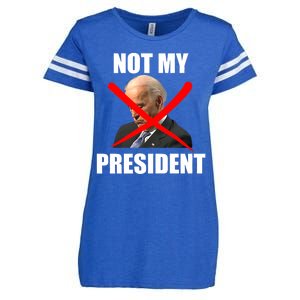 Not My President Trump Anti Biden Enza Ladies Jersey Football T-Shirt