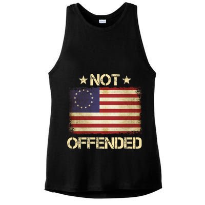 Not Offended Betsy Ross Flag Ladies PosiCharge Tri-Blend Wicking Tank