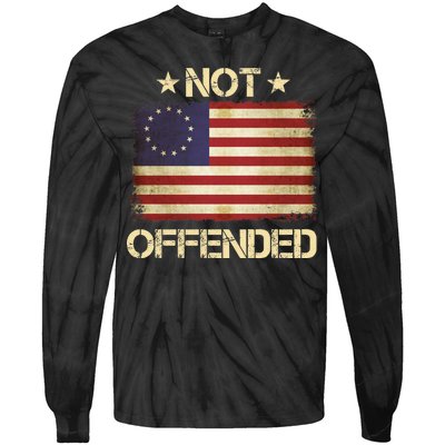 Not Offended Betsy Ross Flag Tie-Dye Long Sleeve Shirt