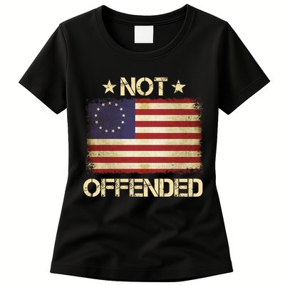 Not Offended Betsy Ross Flag Womens T-Shirt
