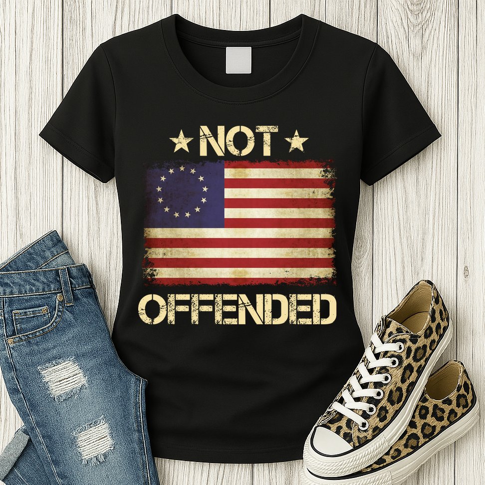 Not Offended Betsy Ross Flag Womens T-Shirt