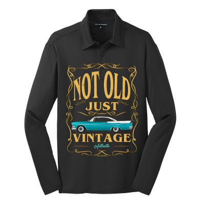 Not Old Just Vintage Classic Car Birthday Silk Touch Performance Long Sleeve Polo