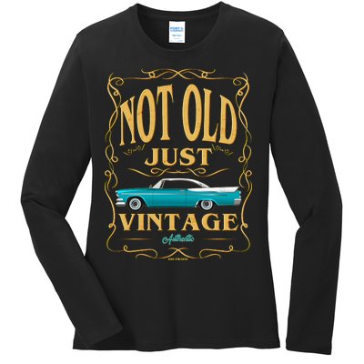 Not Old Just Vintage Classic Car Birthday Ladies Long Sleeve Shirt