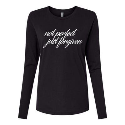 Not Perfect Just Forgiven Womens Cotton Relaxed Long Sleeve T-Shirt