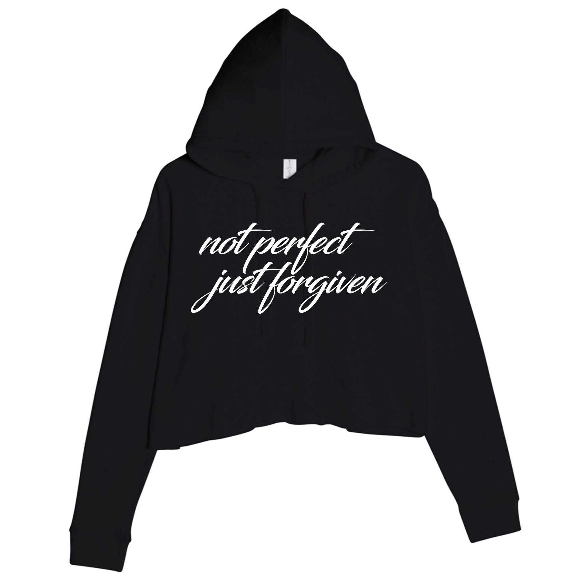 Not Perfect Just Forgiven Crop Fleece Hoodie