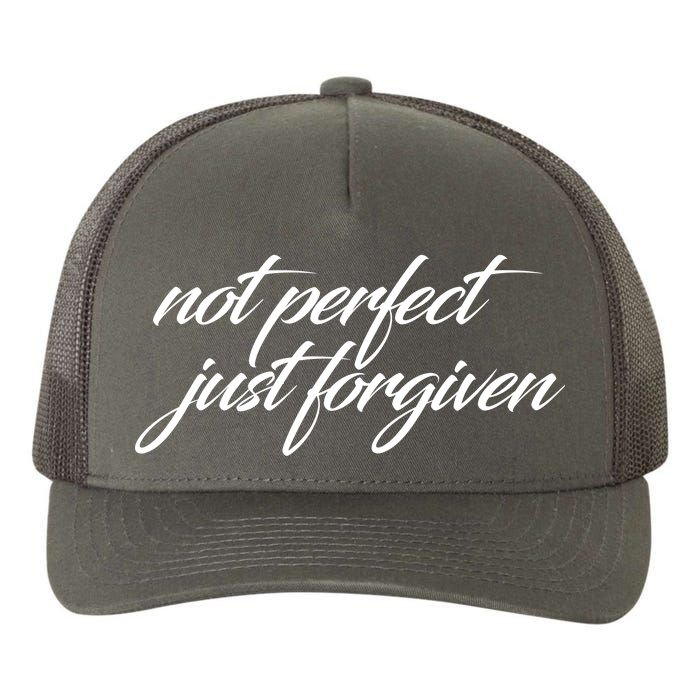 Not Perfect Just Forgiven Yupoong Adult 5-Panel Trucker Hat