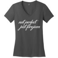 Not Perfect Just Forgiven Women's V-Neck T-Shirt