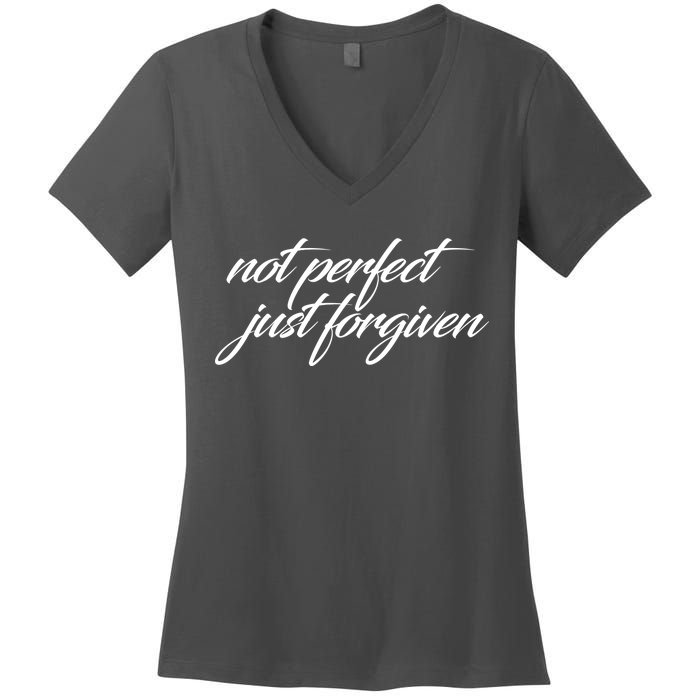 Not Perfect Just Forgiven Women's V-Neck T-Shirt