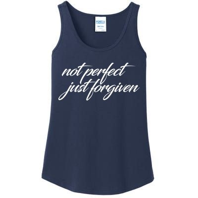 Not Perfect Just Forgiven Ladies Essential Tank