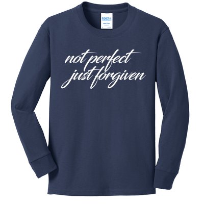 Not Perfect Just Forgiven Kids Long Sleeve Shirt