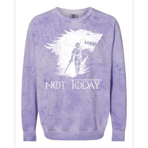 Not Today Arya Wolf Colorblast Crewneck Sweatshirt