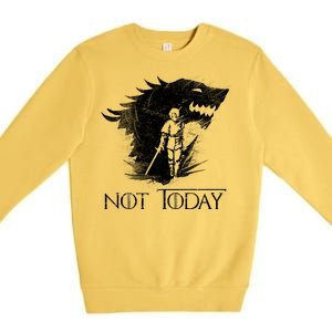 Not Today Arya Wolf Premium Crewneck Sweatshirt