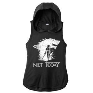 Not Today Arya Wolf Ladies PosiCharge Tri-Blend Wicking Draft Hoodie Tank