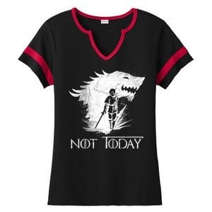 Not Today Arya Wolf Ladies Halftime Notch Neck Tee