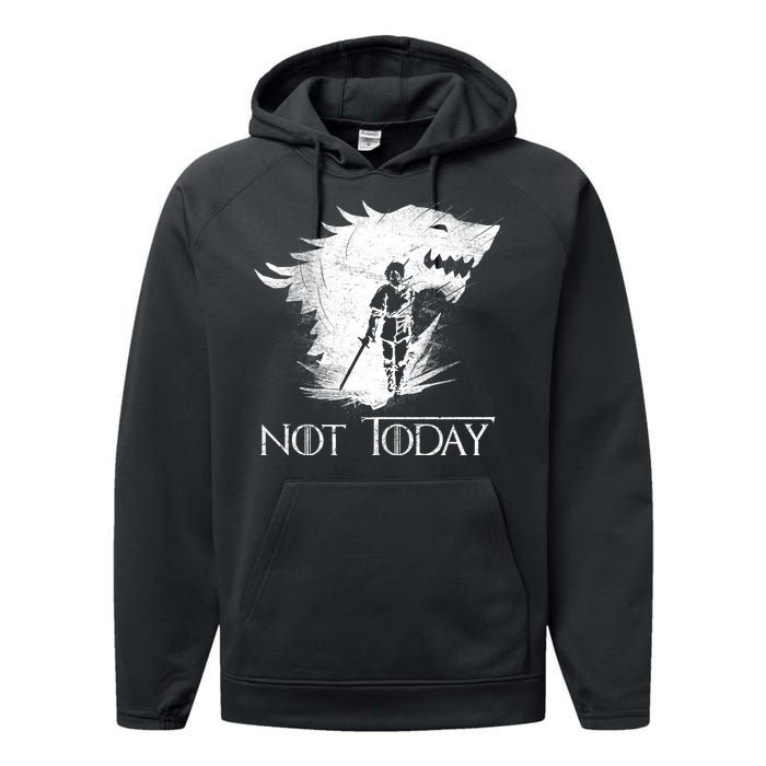 Not Today Arya Wolf Performance Fleece Hoodie