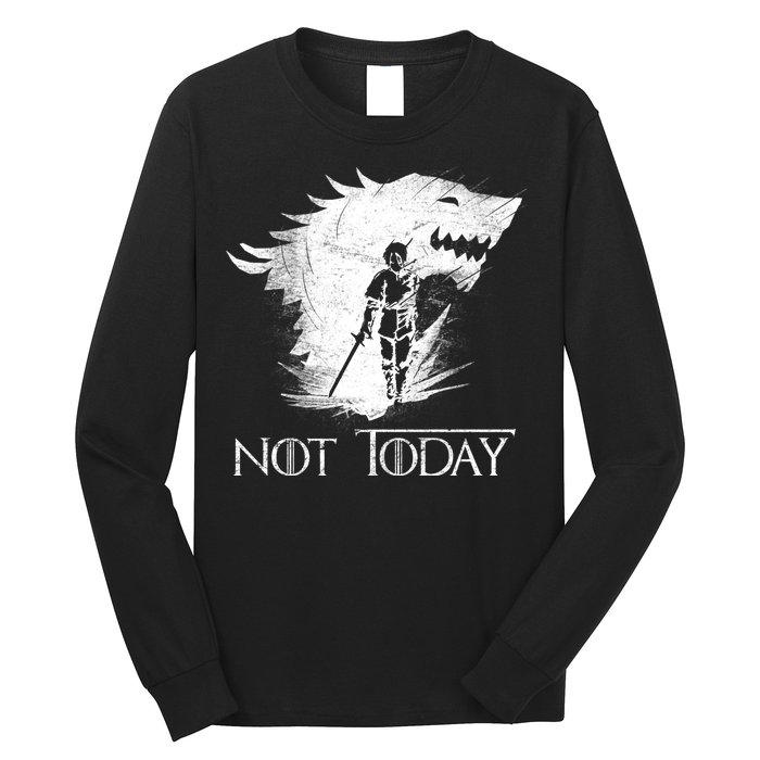 Not Today Arya Wolf Long Sleeve Shirt