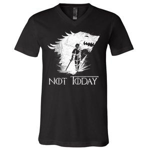 Not Today Arya Wolf V-Neck T-Shirt