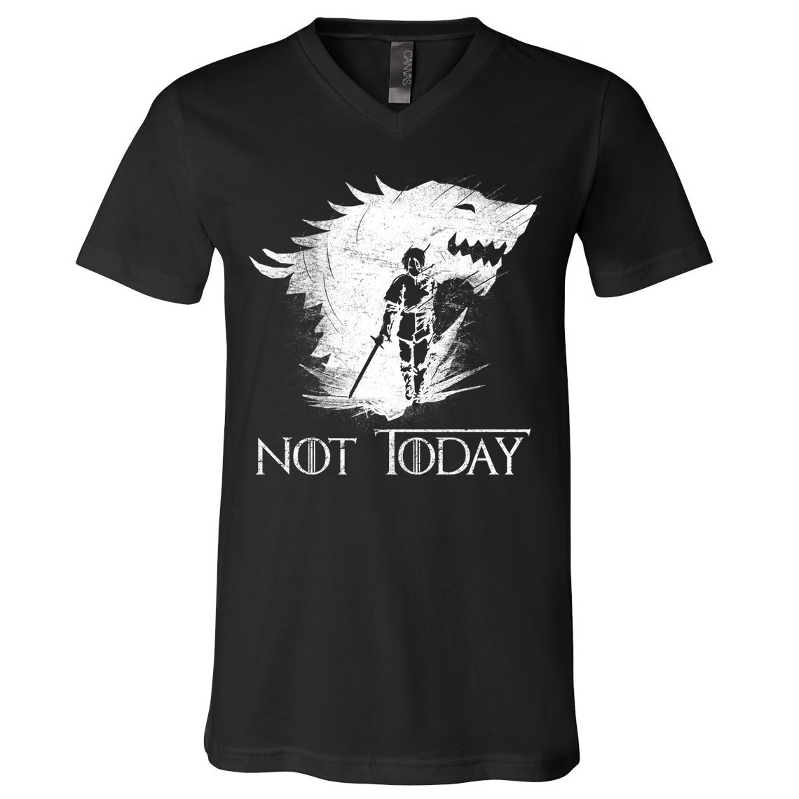 Not Today Arya Wolf V-Neck T-Shirt