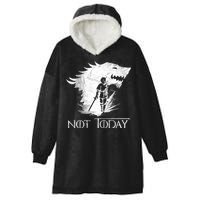 Not Today Arya Wolf Hooded Wearable Blanket