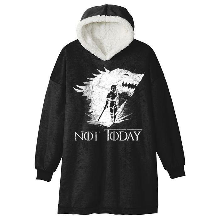 Not Today Arya Wolf Hooded Wearable Blanket