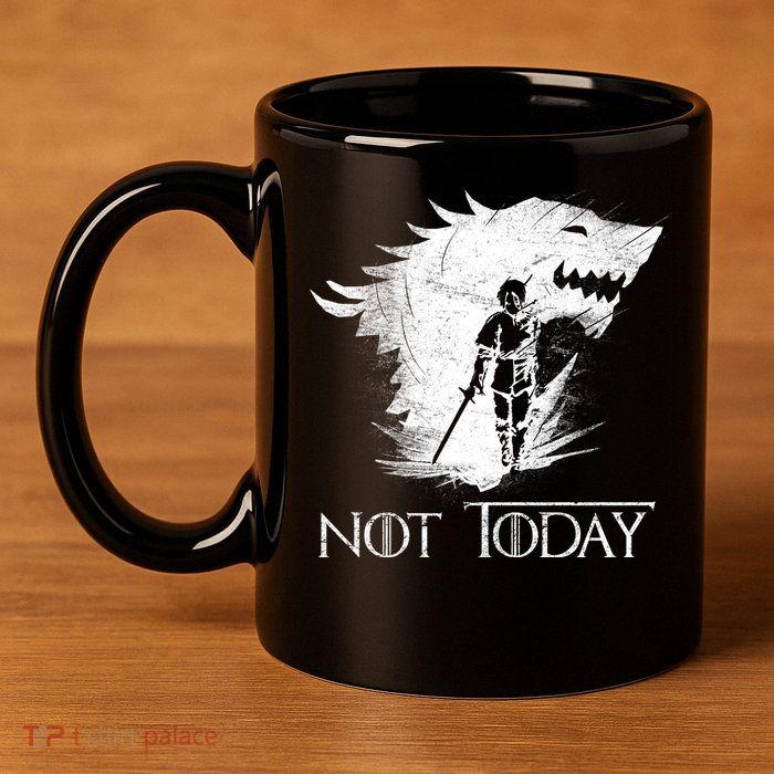 Not Today Arya Wolf 11oz C Handle Ceramic Mug