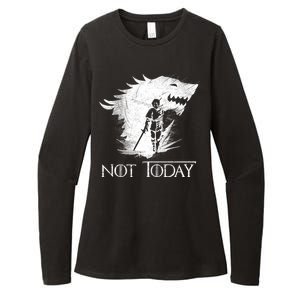 Not Today Arya Wolf Womens CVC Long Sleeve Shirt