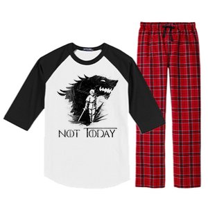 Not Today Arya Wolf Raglan Sleeve Pajama Set