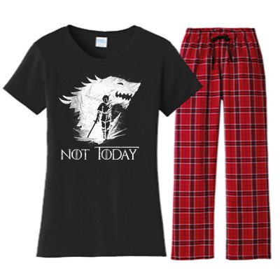 Not Today Arya Wolf Women's Flannel Pajama Set