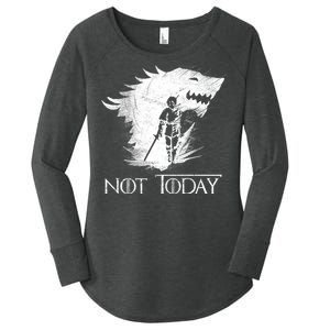 Not Today Arya Wolf Women's Perfect Tri Tunic Long Sleeve Shirt