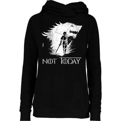 Not Today Arya Wolf Womens Funnel Neck Pullover Hood