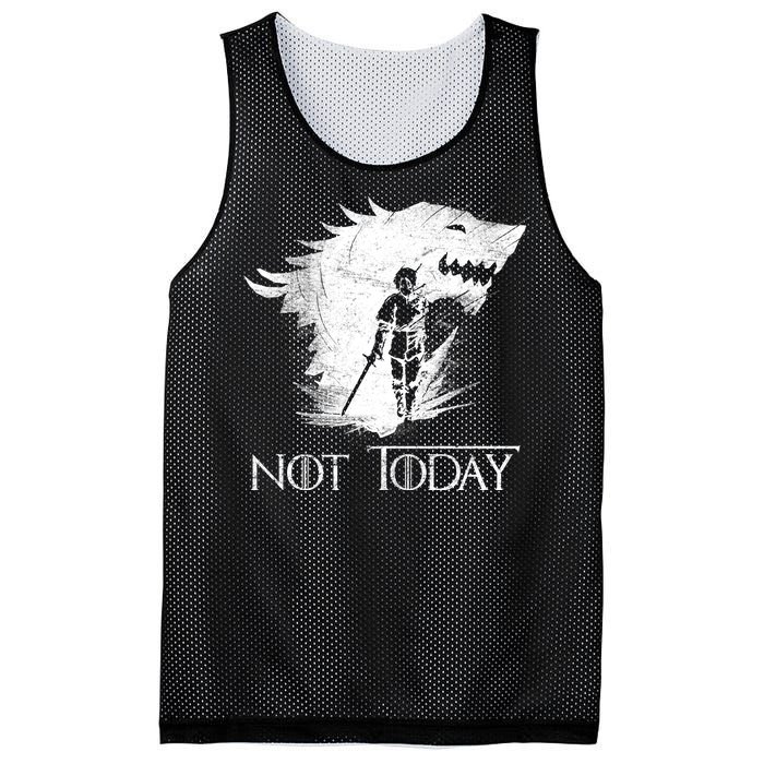 Not Today Arya Wolf Mesh Reversible Basketball Jersey Tank