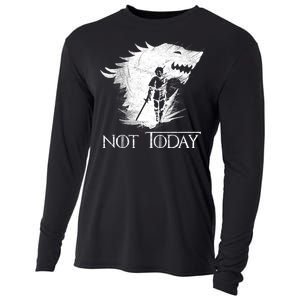 Not Today Arya Wolf Cooling Performance Long Sleeve Crew