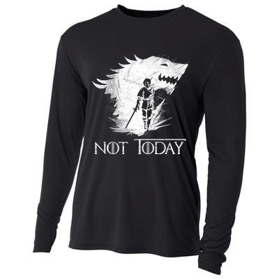 Not Today Arya Wolf Cooling Performance Long Sleeve Crew