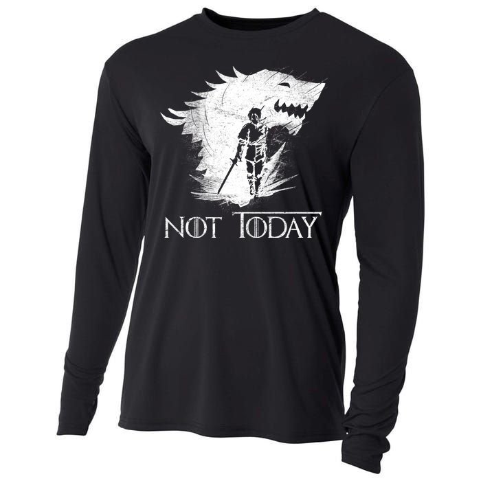 Not Today Arya Wolf Cooling Performance Long Sleeve Crew