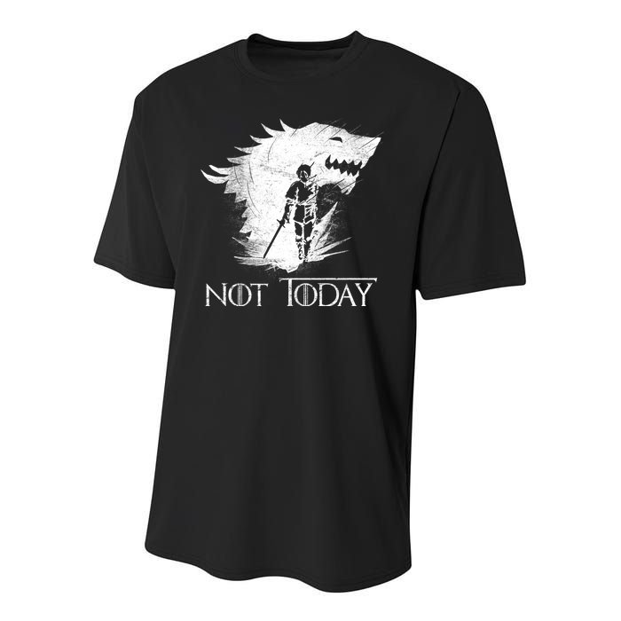 Not Today Arya Wolf Youth Performance Sprint T-Shirt